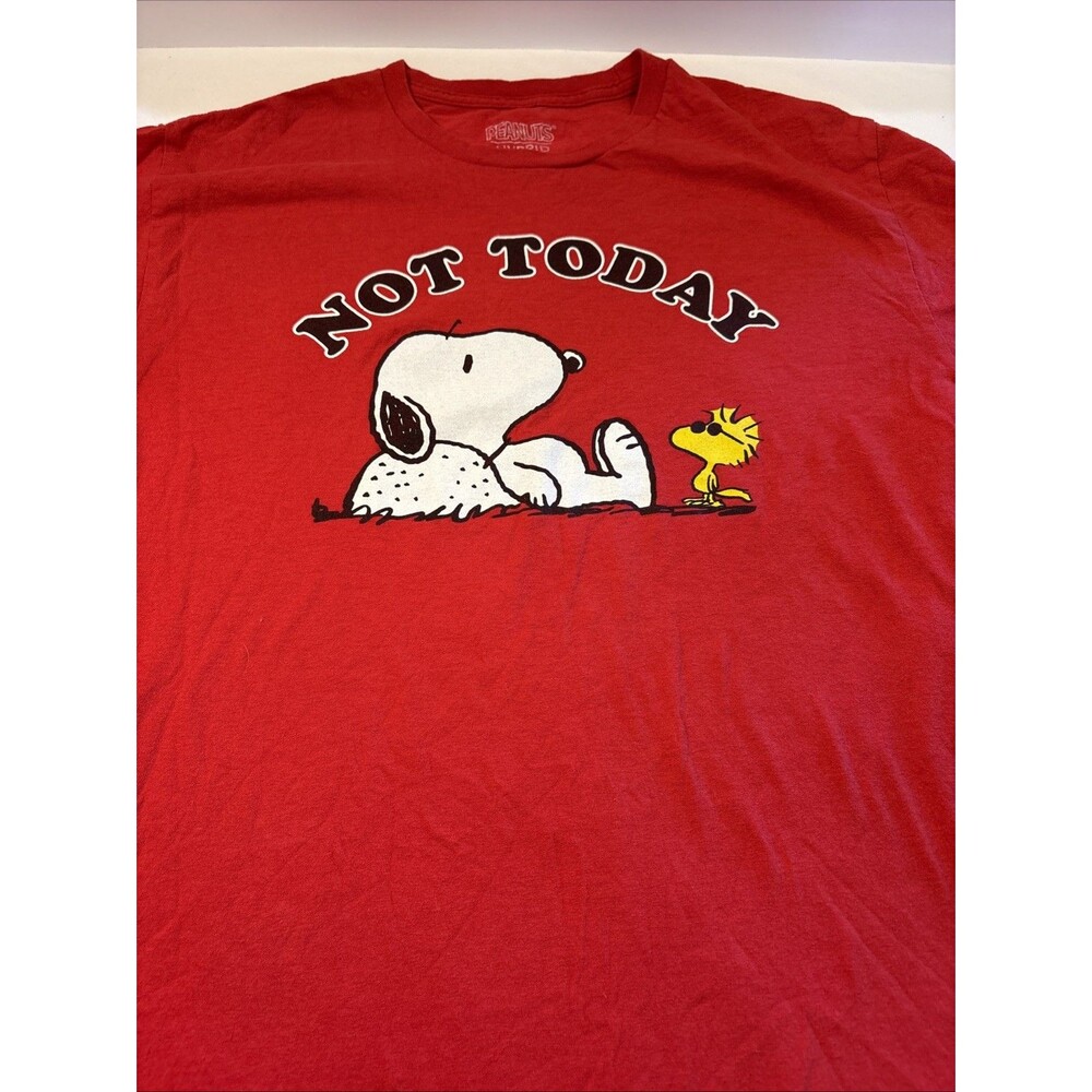 Peanuts Snoopy Woodstock Not Today T Shirt Red Medium 2024 Graphic Tee